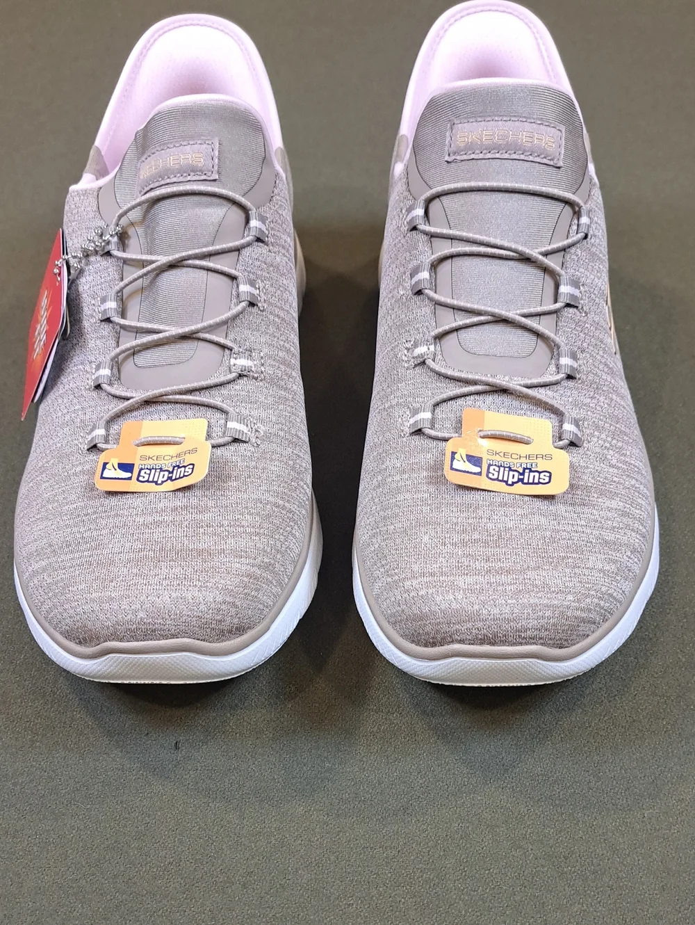 Skechers Slip-ins: Summits - Everyday Set - Color: Taupe/Pink - Size: Women 9 W
